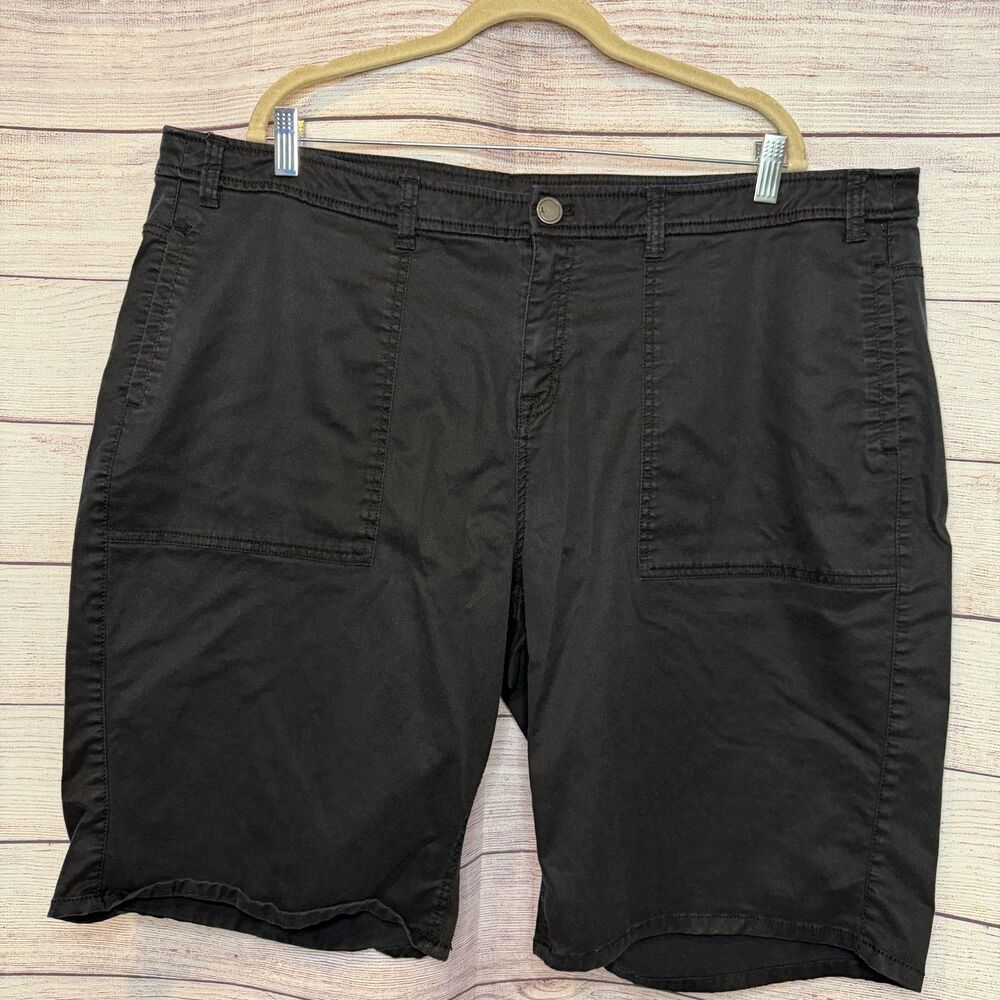 Lane Bryant Shorts Women's Size 24 Black Chino Bermuda High Rise Stretch
